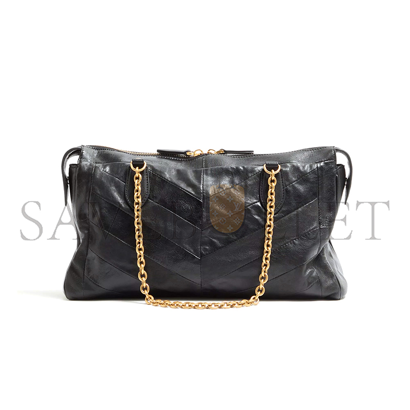 VALENTINO GARAVANI PANTHEA SHOULDER BAG IN NAPPA LEATHER WITH CHEVRON PATTERN 7W0B0S70UYF_0NO (33*19.5*9cm)